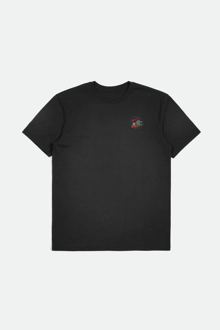 Rumble Bee S/S Relaxed Tee - Black Garment Dye sold by Brixton product image thumbnail 2