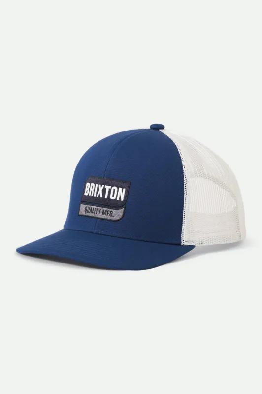 Scoop NetPlus MP Trucker Hat - Navy/White sold by Brixton