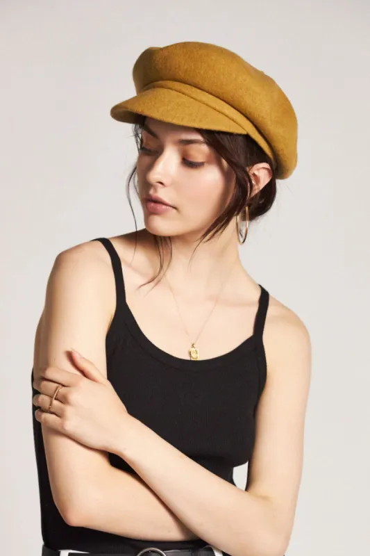 Audrey Brim Beret - Maize sold by Brixton