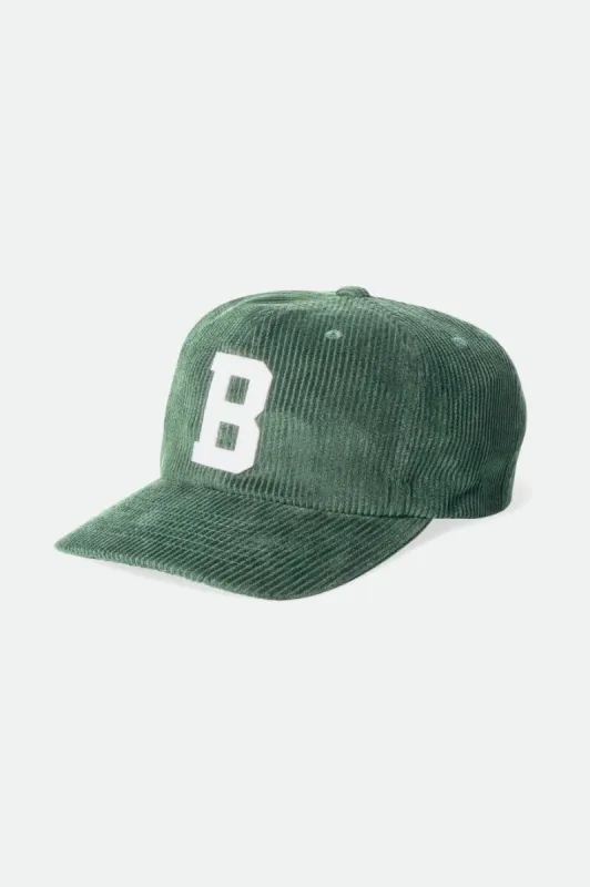 Big B Adjustable Hat - Emerald Cord made by Brixton