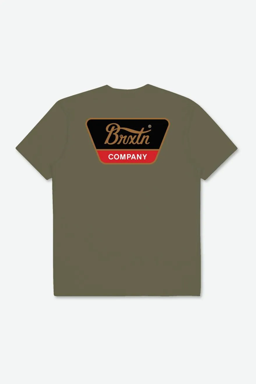 Linwood S/S Standard Tee - Olive Surplus/Gold/Aloha Red sold by Brixton product image thumbnail 2