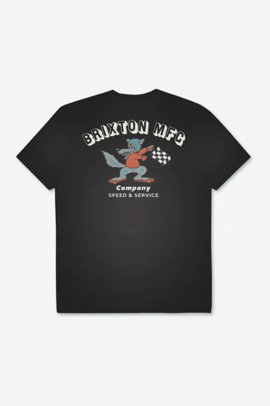 Wynmore S/S Heavyweight Relaxed Tee - Black Classic Wash made by Brixton