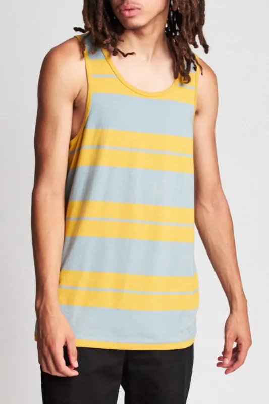 Hilt Tank Top - Gold/Light Blue sold by Brixton