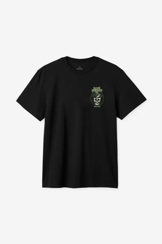 Bass Brains Skull S/S Standard T-Shirt - Black sold by Brixton