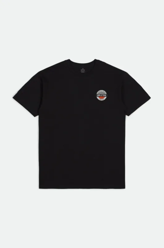 Terminal S/S Standard Tee - Worn Wash Black sold by Brixton