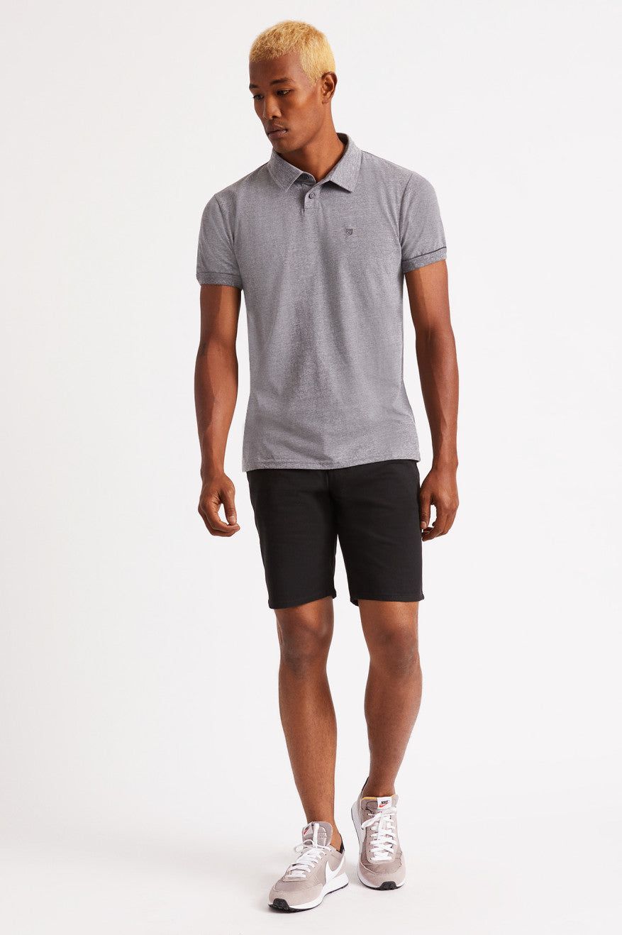 Carlos S/S Polo Knit - Heather Grey/Charcoal sold by Brixton product image thumbnail 2