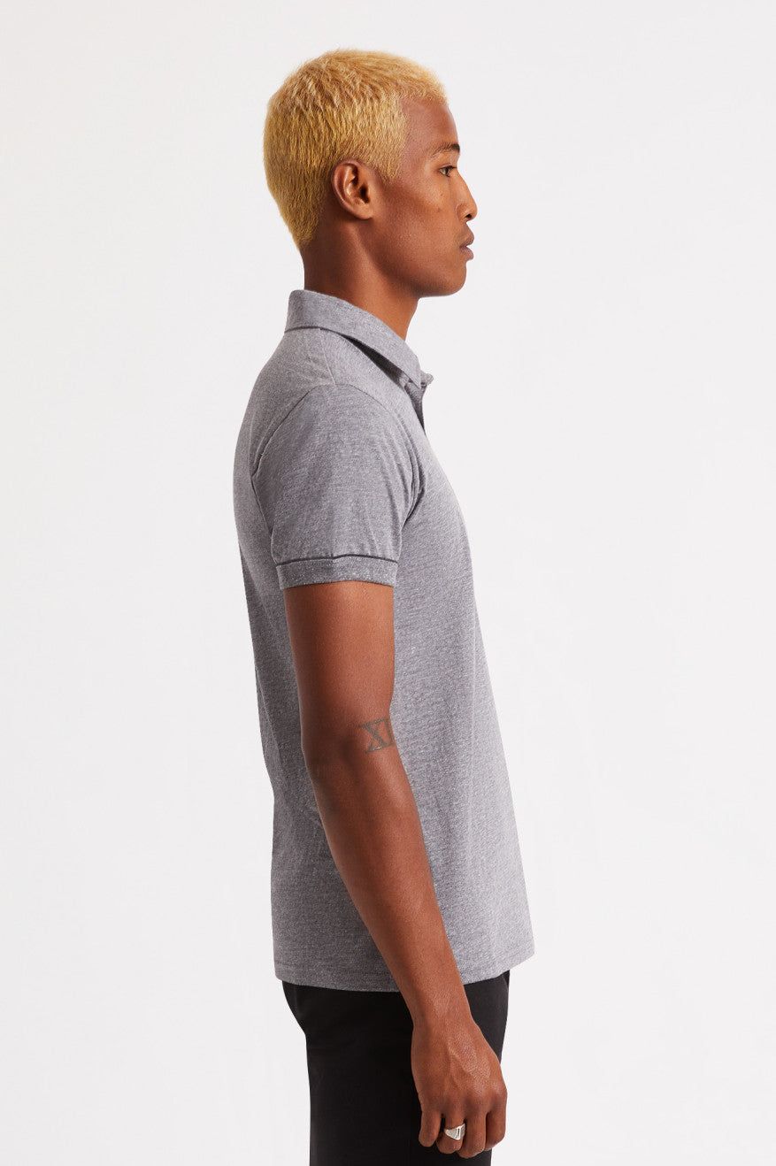 Carlos S/S Polo Knit - Heather Grey/Charcoal sold by Brixton product image thumbnail 5
