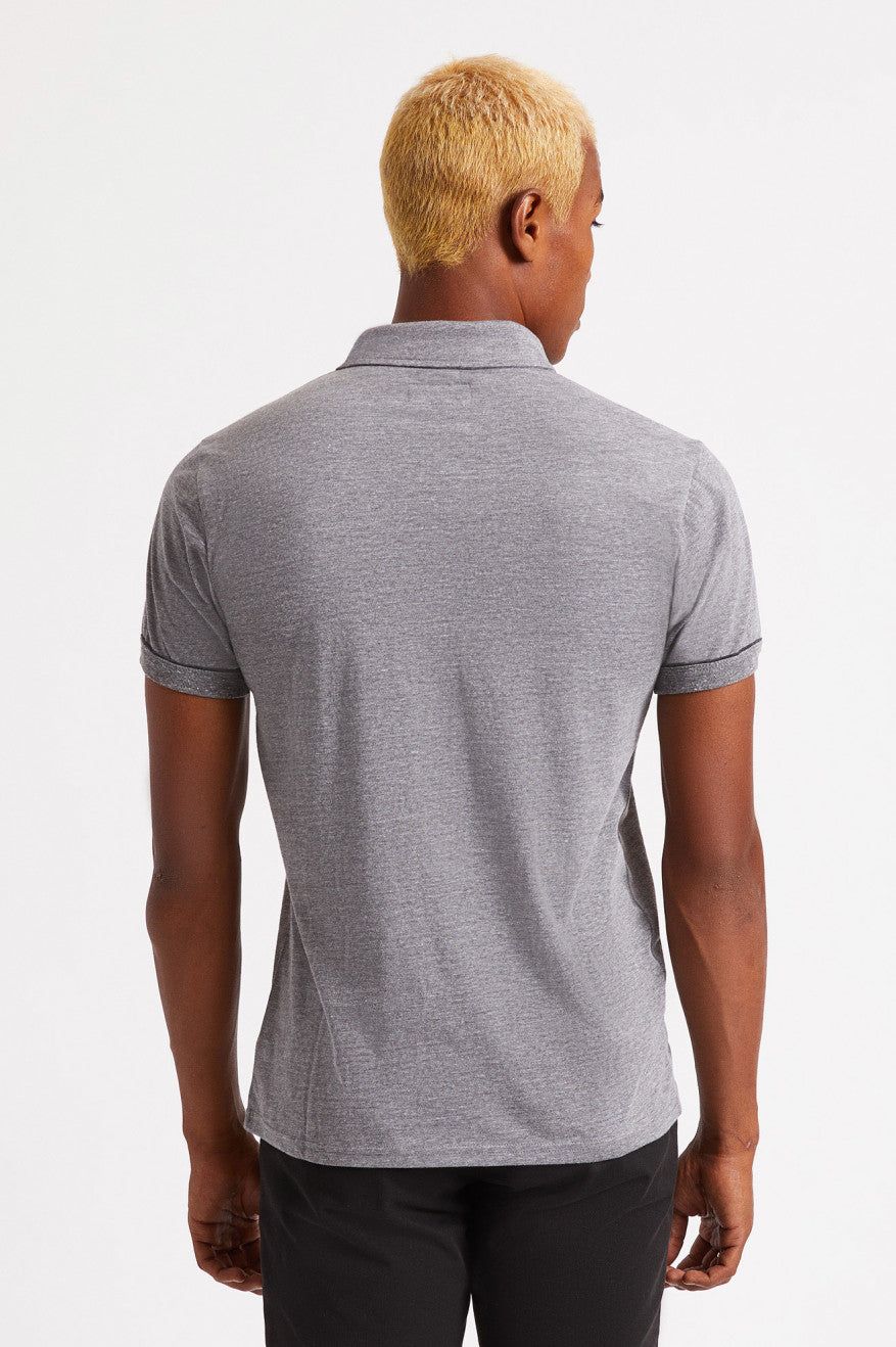 Carlos S/S Polo Knit - Heather Grey/Charcoal sold by Brixton product image thumbnail 3