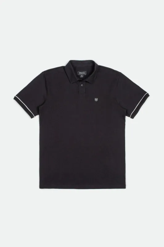 Carlos S/S Polo Knit - Black sold by Brixton