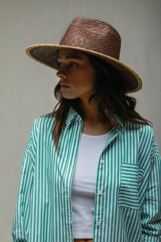 Joanna Festival Hat - Dark Earth/Honey sold by Brixton