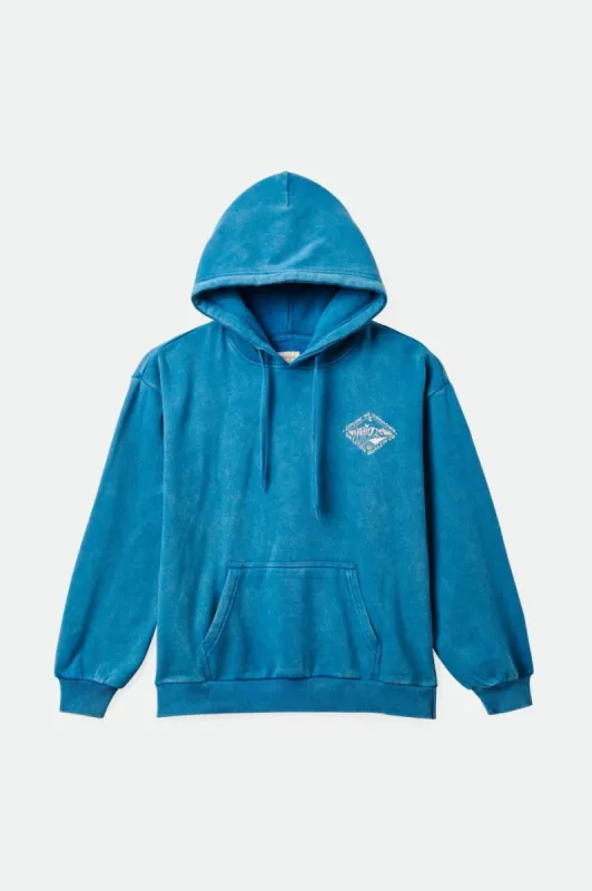 Appalachian Women's Hoodie - Sapphire Worn Wash made by Brixton