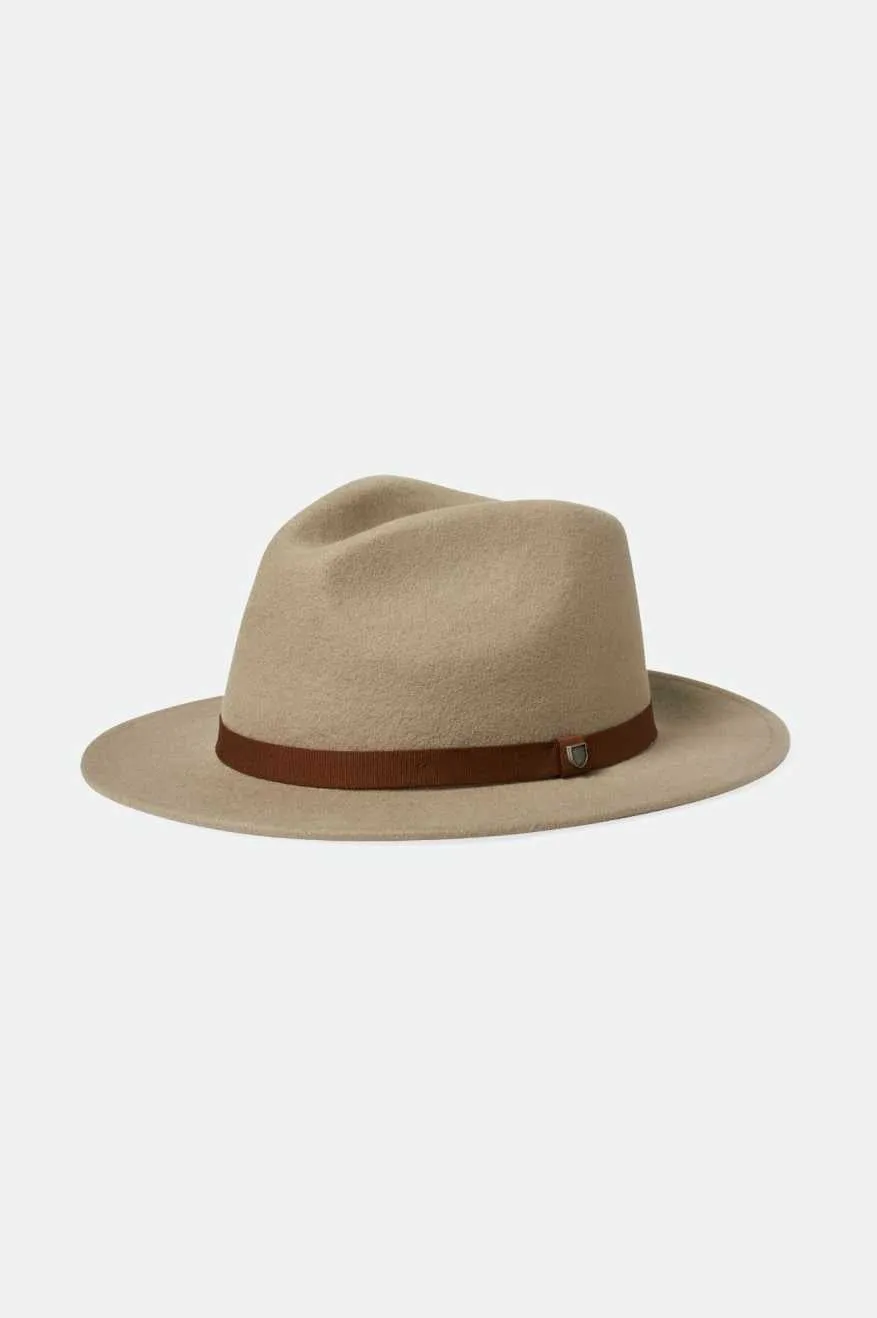 Messer Packable Fedora - Timberwolf/Light Brown sold by Brixton