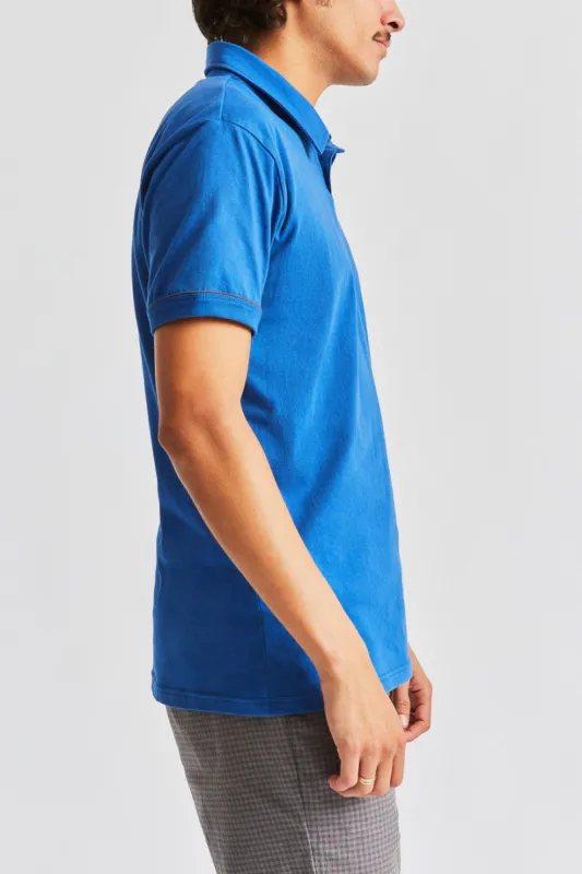 Carlos S/S Polo Knit - River Blue sold by Brixton