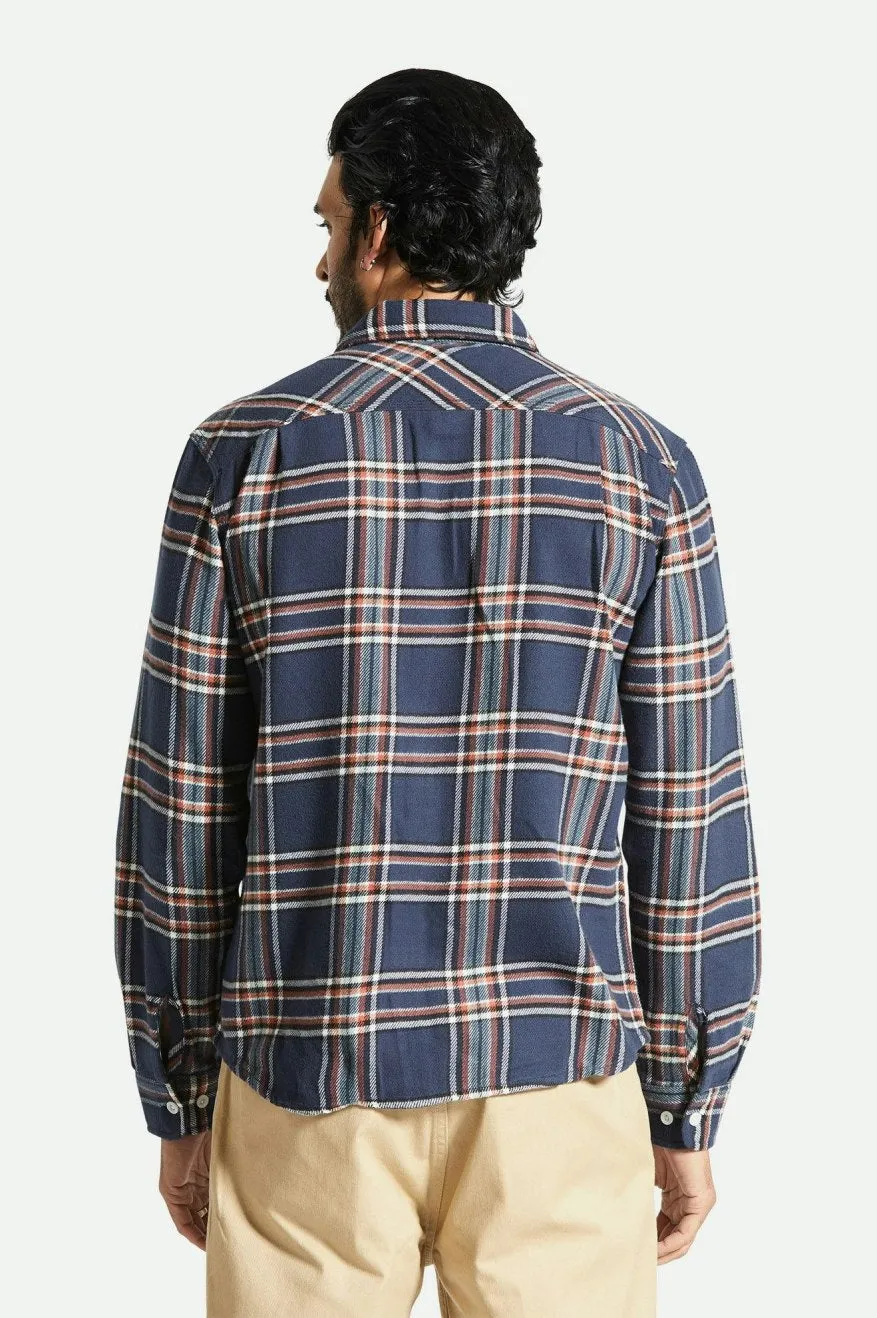 Bowery L/S Flannel - Washed Navy/Off White/Terracotta sold by Brixton product image thumbnail 3
