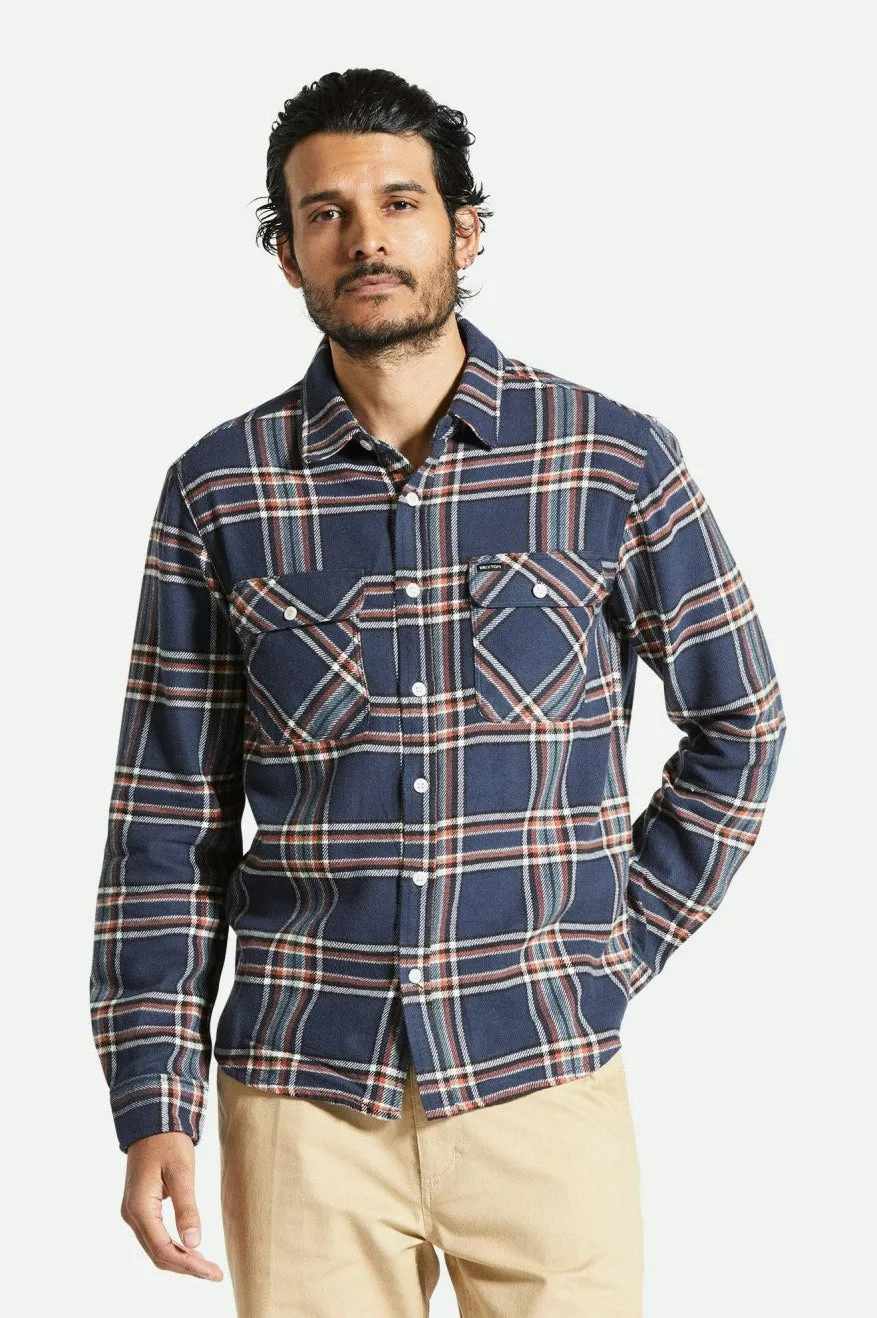 Bowery L/S Flannel - Washed Navy/Off White/Terracotta sold by Brixton product image thumbnail 2