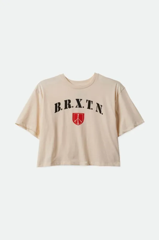 Peace Shield S/S Skimmer Tee - Whitecap sold by Brixton