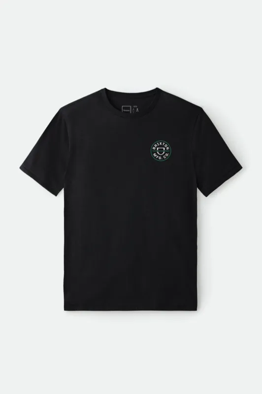 Crest Utility S/S Standard Tee - Black sold by Brixton