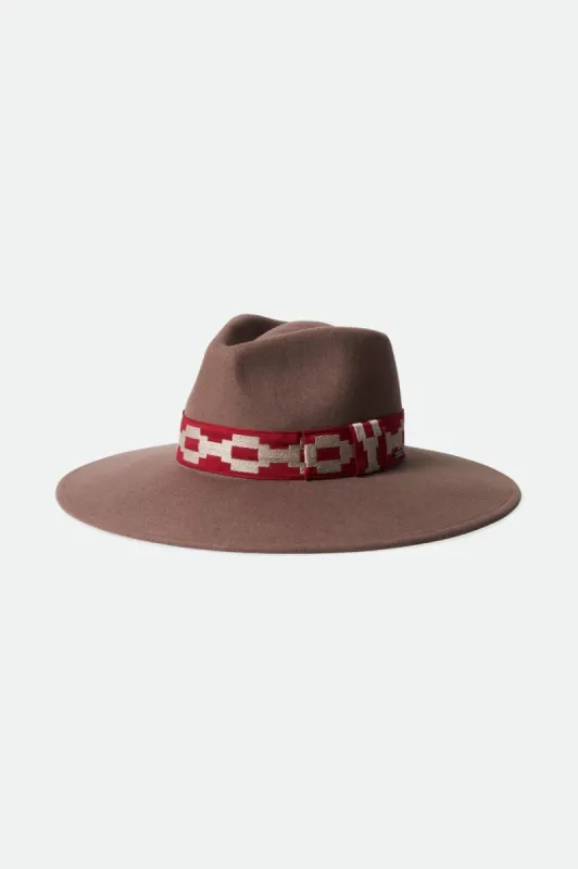 Joanna Felt Hat - Twig/Scarlet Red sold by Brixton