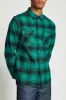 Bowery L/S Flannel - Green/Black sold by Brixton