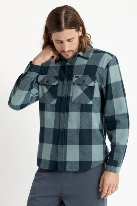 Bowery Lightweight L/S Flannel - Washed Navy/Ocean sold by Brixton