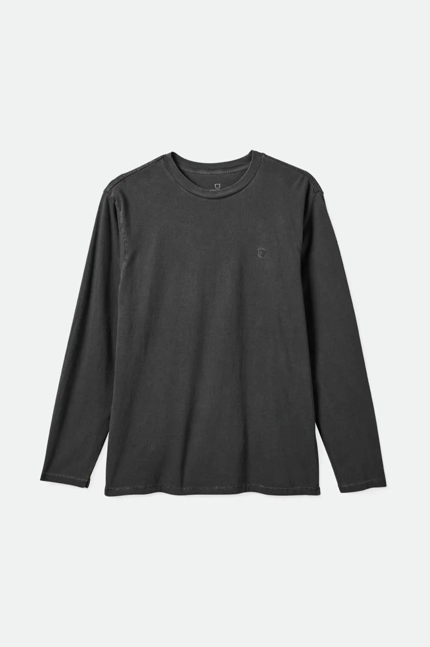 Vintage Reserve L/S Tee - Black Vintage Wash sold by Brixton