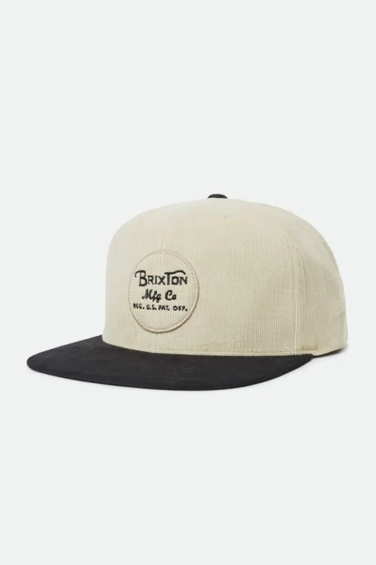 Wheeler Snapback - Black/Vanilla sold by Brixton
