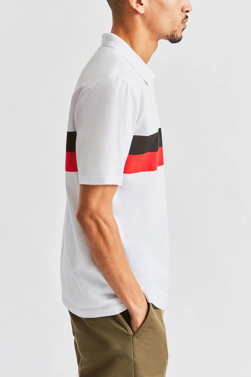 Brockton 1/4 Zip Polo - White sold by Brixton