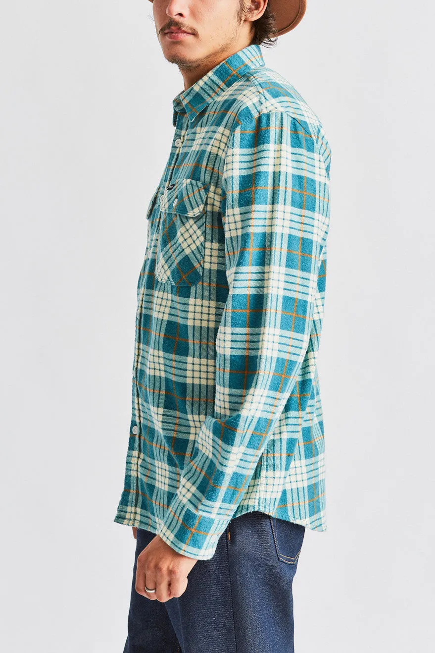 Bowery Lightweight L/S Flannel - Aqua/White sold by Brixton product image thumbnail 2