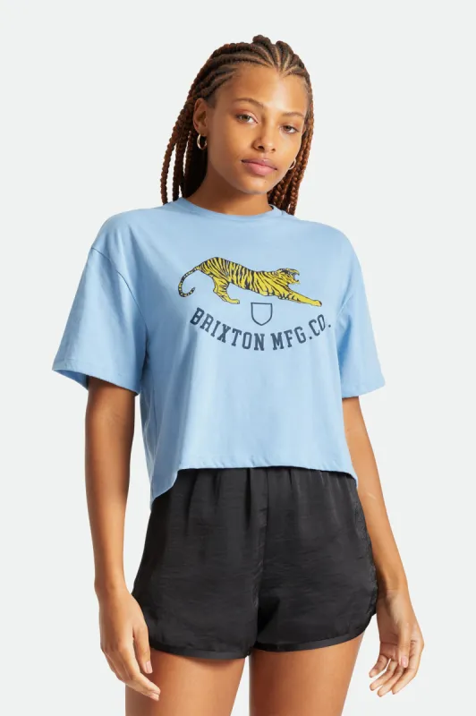 Cat Stretch Fever Women's S/S Skimmer Tee Tee - Casa Blanca Blue sold by Brixton