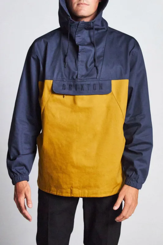 Breton Anorak Jacket - Washed Navy/Maize sold by Brixton