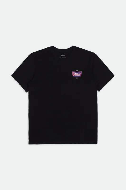 Stith Crash S/S Tailored Tee - Black sold by Brixton
