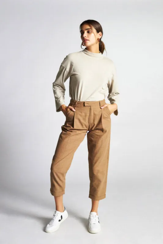 Anne L/S Mock Neck Tee - Vanilla made by Brixton