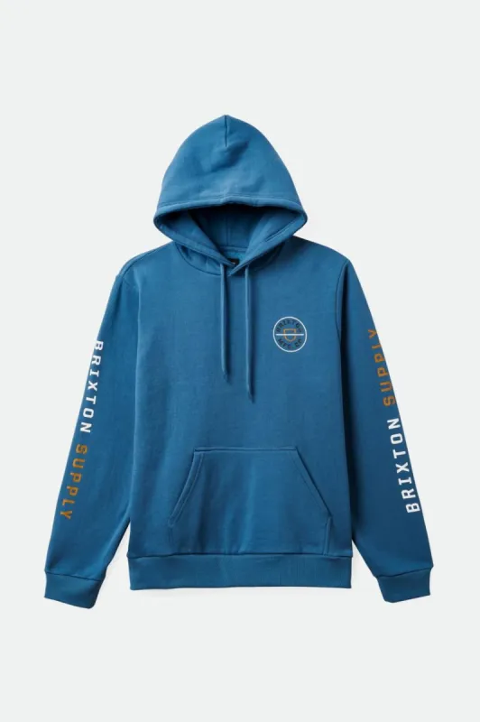 Crest Hood - Ocean Blue/Golden Brown sold by Brixton