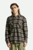 Bowery L/S Flannel - Black/Charcoal/Off White sold by Brixton