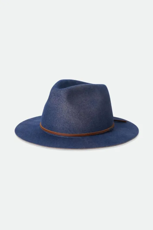 Wesley Fedora - Ombre Blue Worn Wash sold by Brixton
