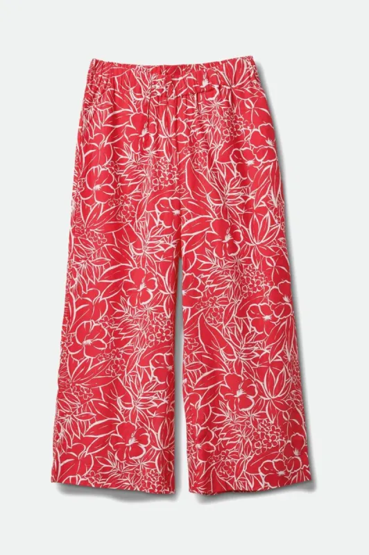 Indo Linen Wide Leg Pant - Aloha Red sold by Brixton