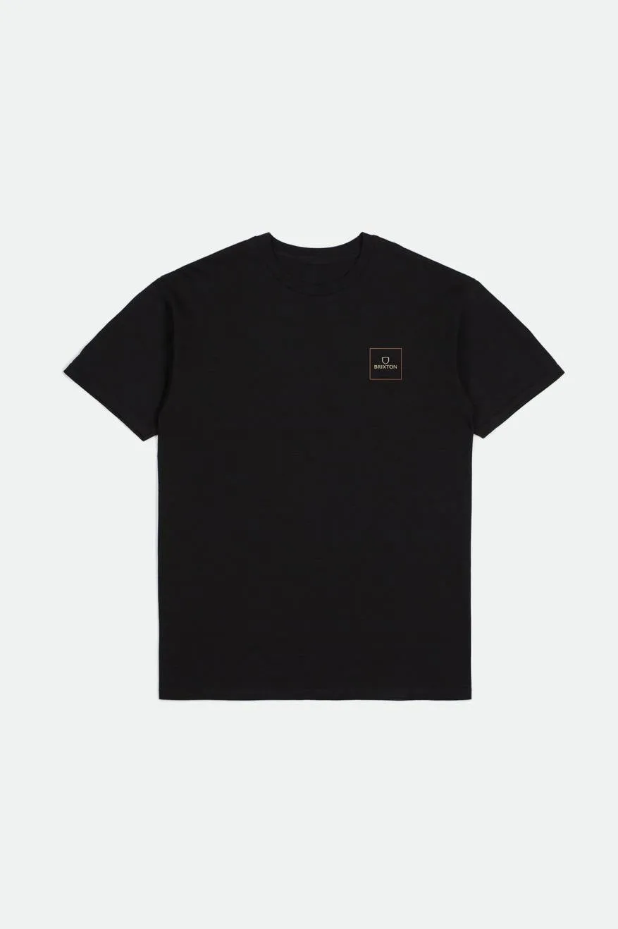 Alpha Square S/S Standard Tee - Black/Straw/Paradise Orange sold by Brixton product image thumbnail 2