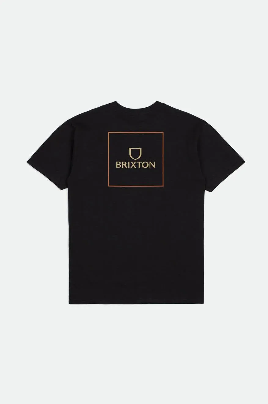 Alpha Square S/S Standard Tee - Black/Straw/Paradise Orange sold by Brixton