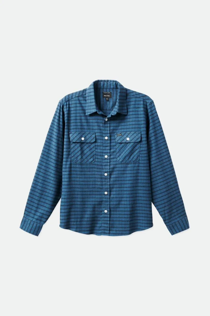 Bowery Stretch L/S Utility Flannel - Indie Teal/Black sold by Brixton product image thumbnail 2
