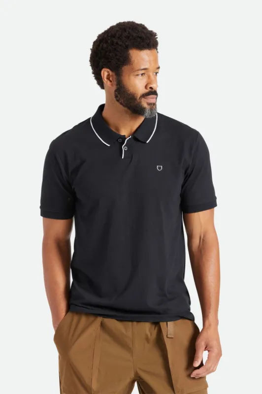 Proper S/S Polo Knit - Black sold by Brixton
