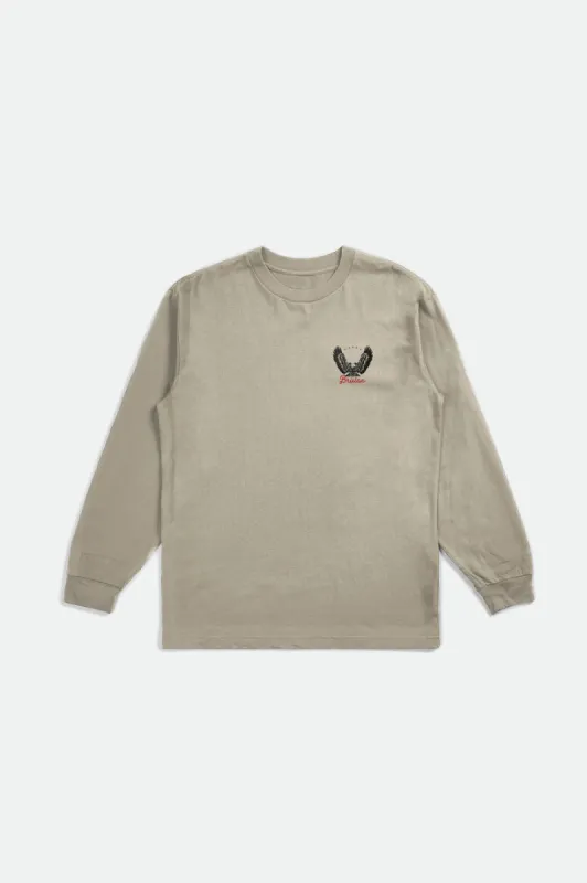 Talon L/S Standard Tee - Cream sold by Brixton