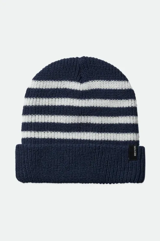 Heist Beanie - Washed Navy/White sold by Brixton