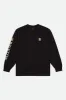 Beta II L/S Standard Tee - Black Garment Dye sold by Brixton