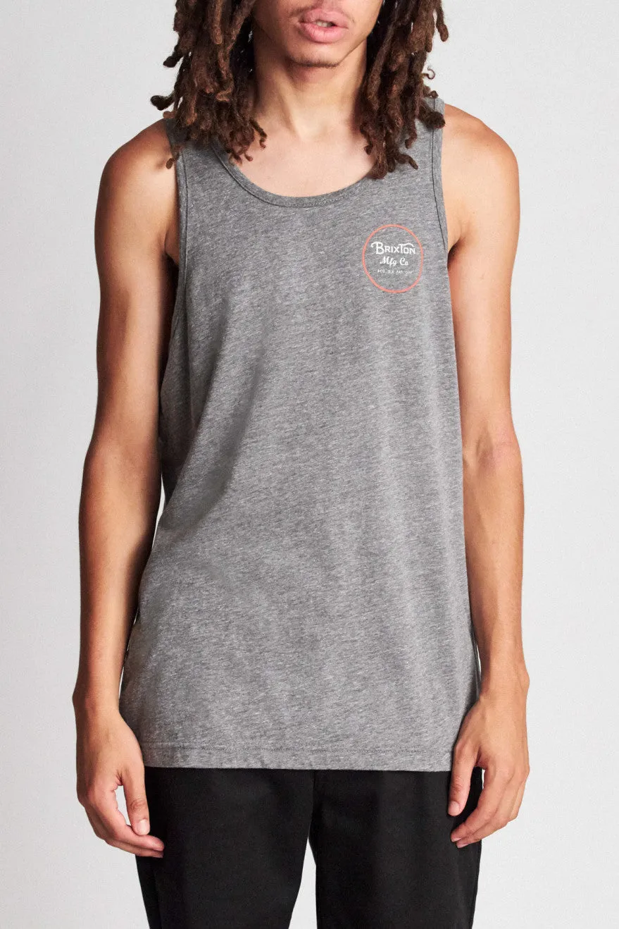 Wheeler Tank Top - Heather Grey/Henna sold by Brixton