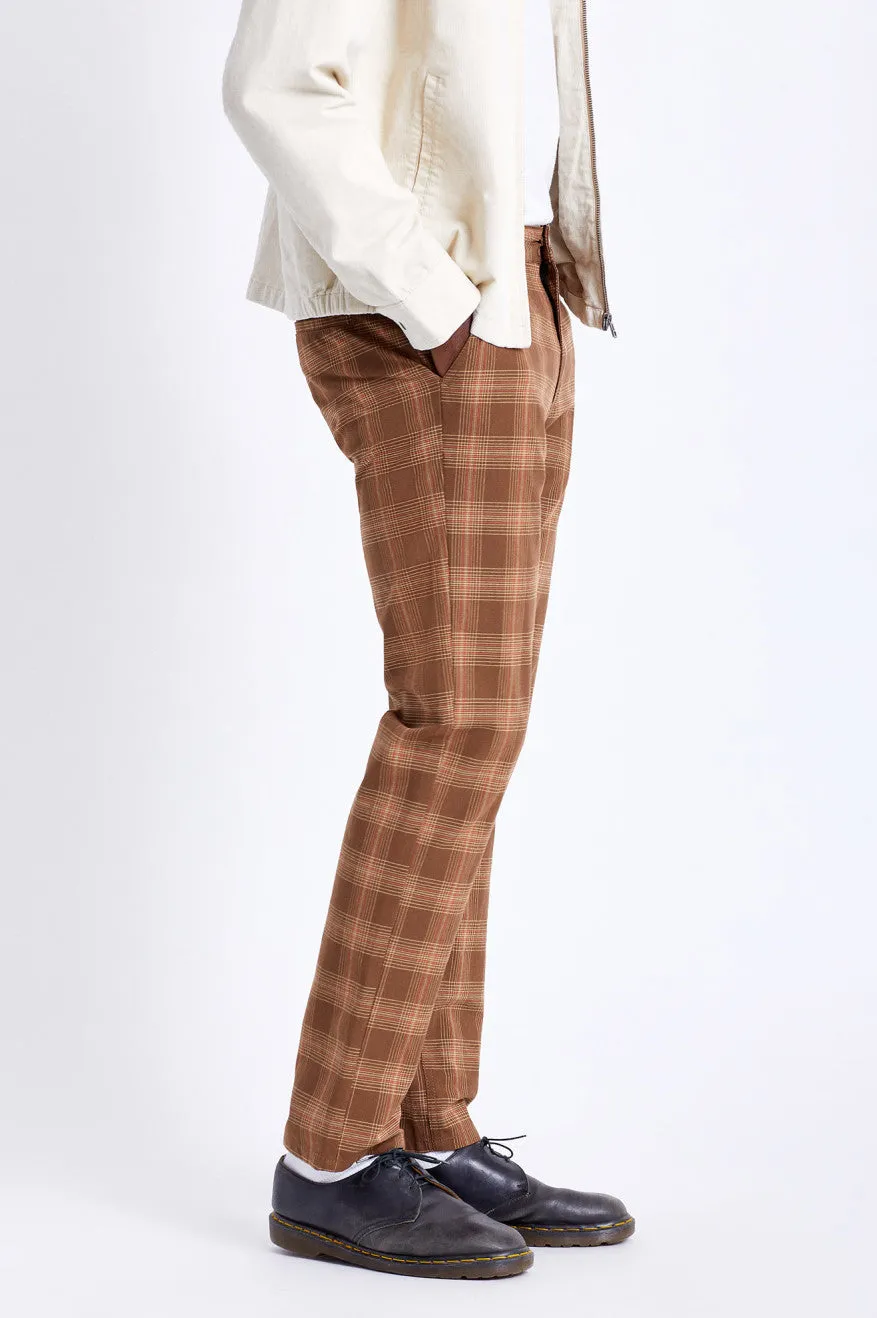 Choice Chino Pant - Washed Brown Plaid sold by Brixton product image thumbnail 3