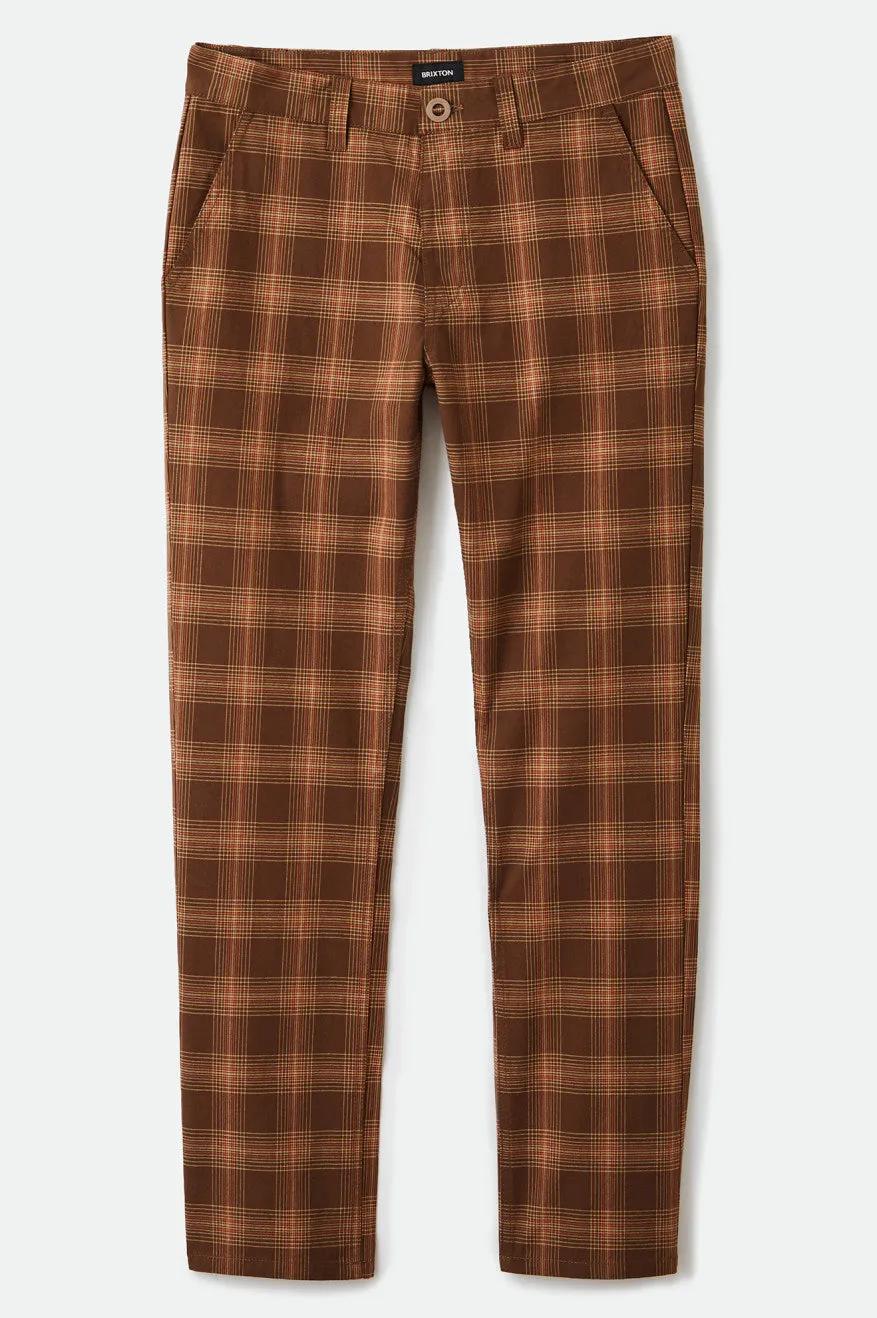 Choice Chino Pant - Washed Brown Plaid sold by Brixton product image thumbnail 5