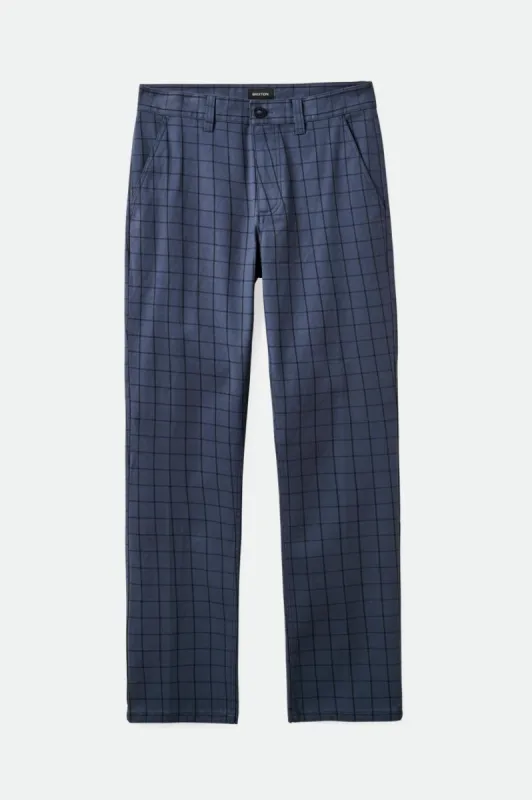Choice Chino Regular Pant - Ombre Blue/Black Plaid sold by Brixton