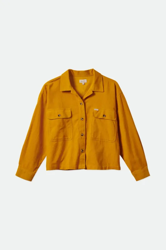 Bowery Women's Corduroy L/S Flannel - Golden Glow made by Brixton