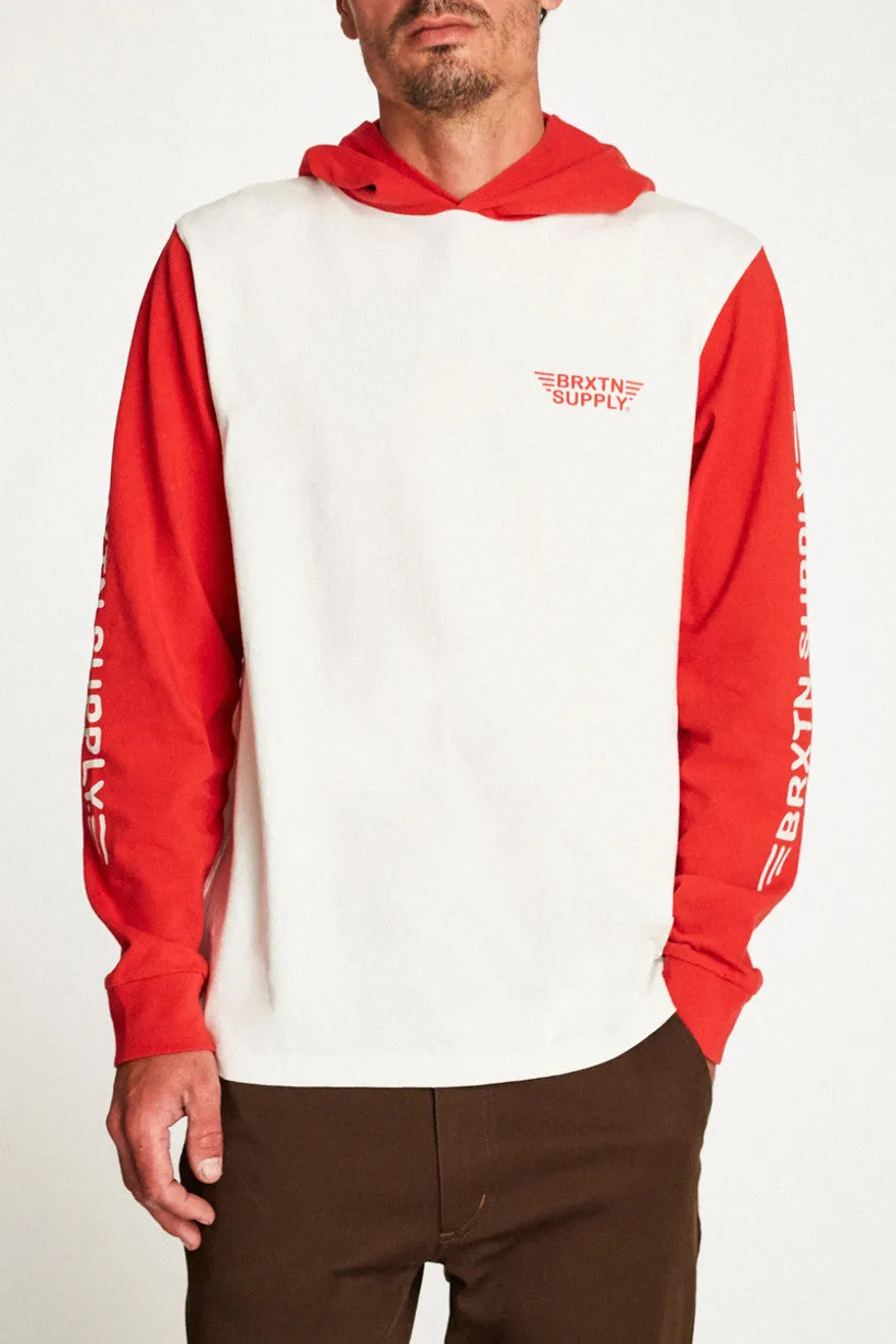 Pinion L/S Hood Knit - Off White sold by Brixton
