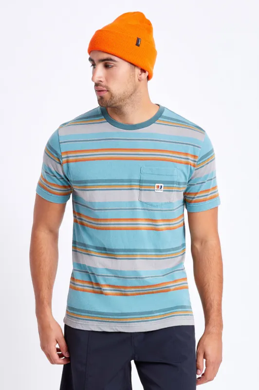 Hilt Alton S/S Pocket Knit - Aqua Cloud Wash sold by Brixton